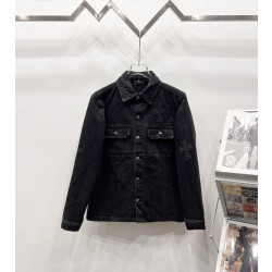 CHROME HEARTS 크롬하츠 블랙 크로스 패치 데님 셔츠 자켓