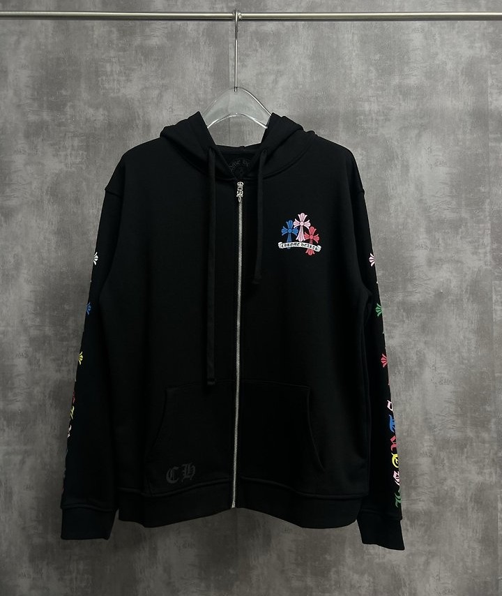 CHROME HEARTS 크롬하츠 멀티 컬러 크로스 집업 후드 자켓