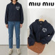MIUMIU 미우미우 메인 로고 오버핏 크롭 바람막이 자켓 2COLOR