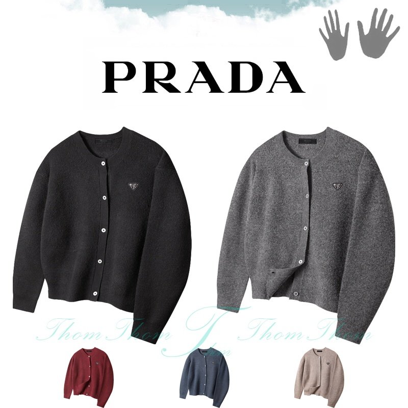 PRADA 프라다 캐시 라이크 크롭 가디건