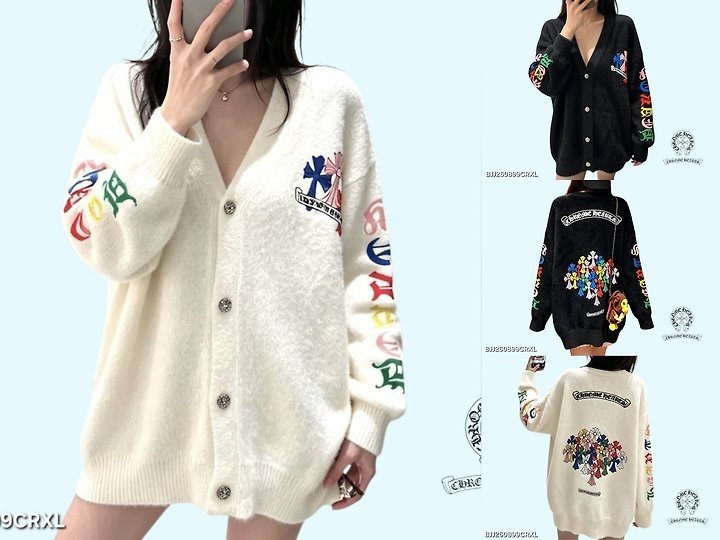 CHROME HEARTS 크롬하츠 레인보우 크로스 롱 가디건