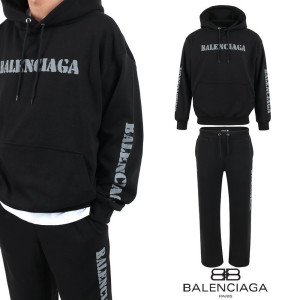BALENCIAGA 발렌시아가 스텐실 빈티지 로고 후드 오버핏 셋업