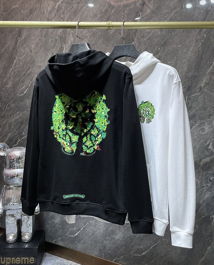 CHROME HEARTS 크롬하츠 7023 플로랄 가든 홀스슈 크로스 후드