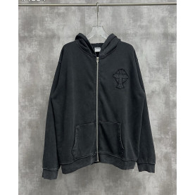 CHROME HEARTS 크롬하츠 크로스 아플리케 워싱 후드 집업 자켓