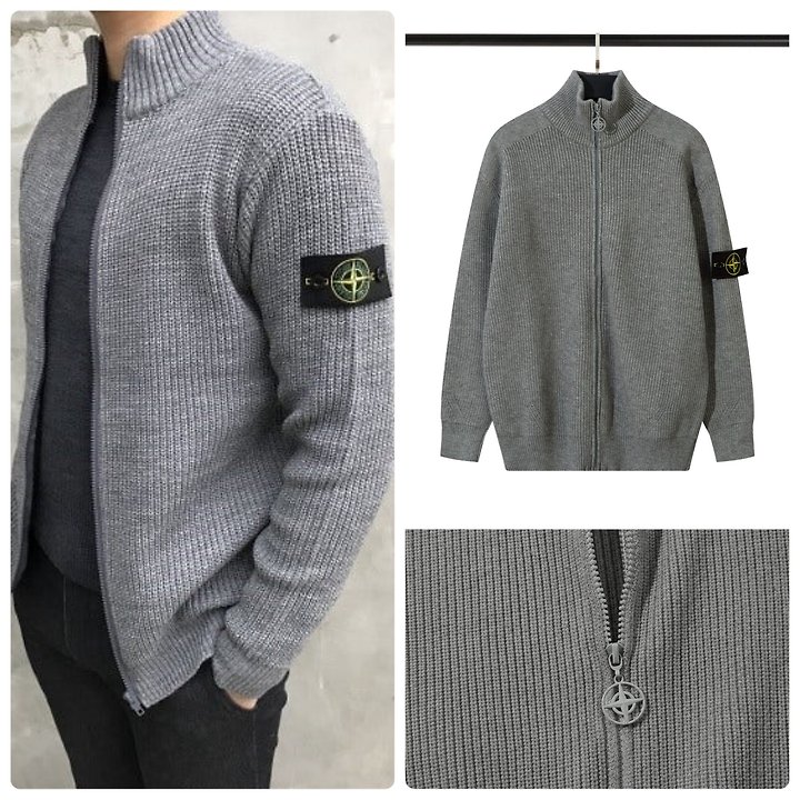 STONE ISLAND 스톤아일랜드 니트집업 와펜 가디건 2COLOR